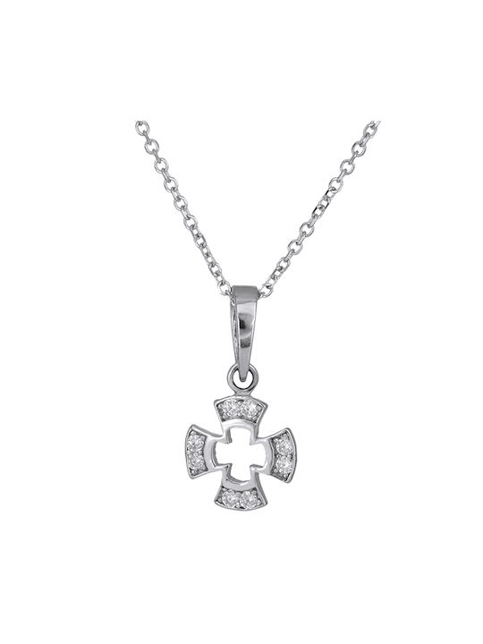 Women's White Gold Cross 14K