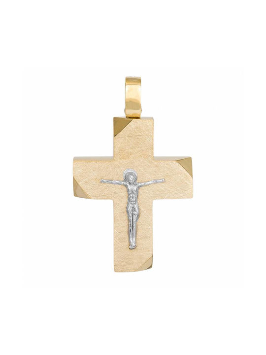 Damen Gold Kreuz 14K mit dem Gekreuzigten