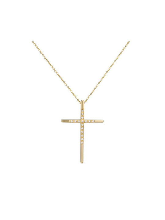 Damen Gold Kreuz 18K mit Kette