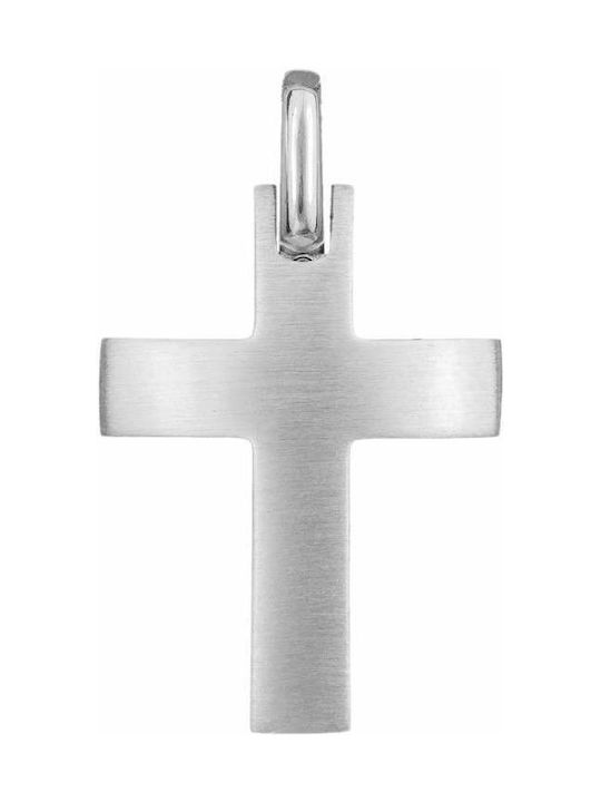 Men's White Gold Cross 14K