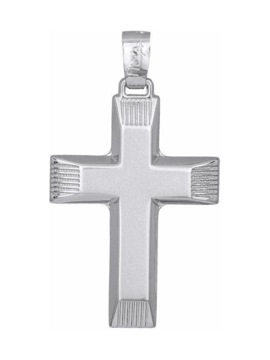 Men's White Gold Cross 14K