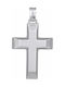 Men's White Gold Cross 14K