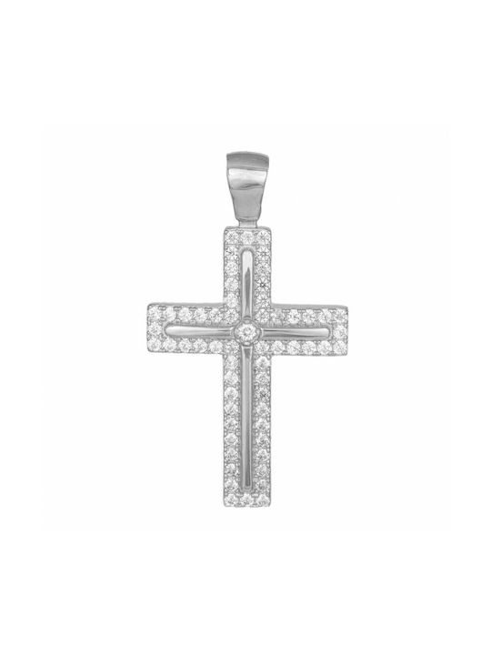 Damen Weißgold Kreuz 14K