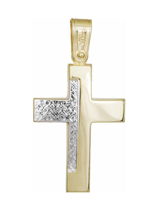 Herren Gold Kreuz 9K Beidseitig