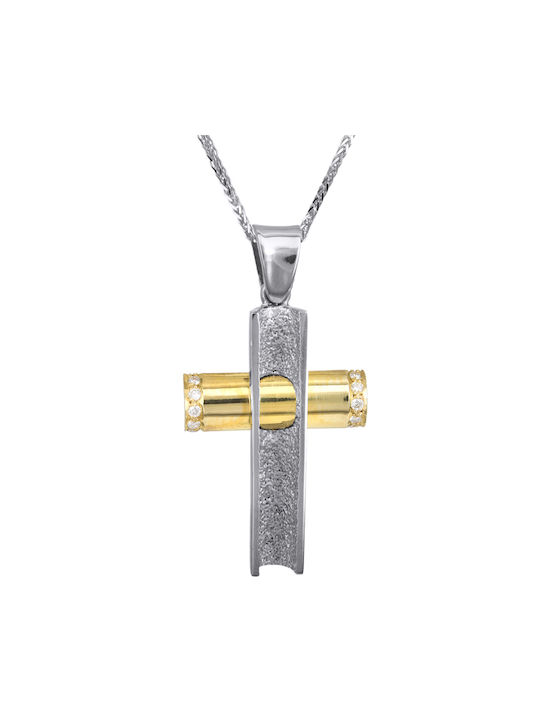 Damen Gold Kreuz 18K mit Kette