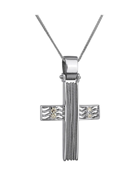 Women's White Gold Cross 14K with Chain