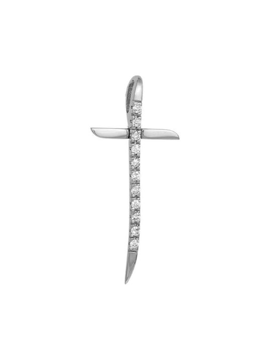 Women's White Gold Cross 14K