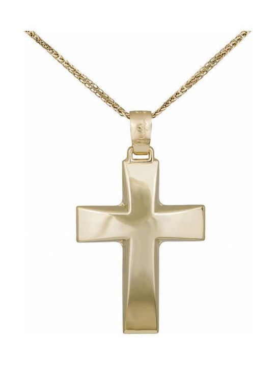 Men's Gold Cross 9K with Chain