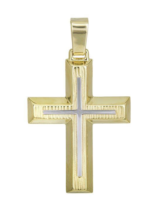 Herren Gold Kreuz 14K Beidseitig