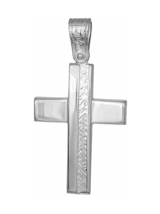 Men's White Gold Cross 9K