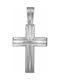 Men's White Gold Cross 14K