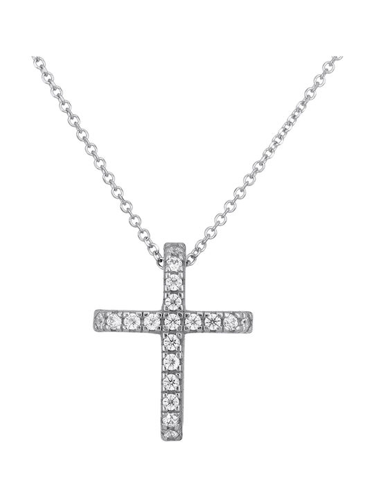 Weißgold Kreuz 14K