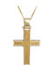 Herren Gold Kreuz 14K mit Kette