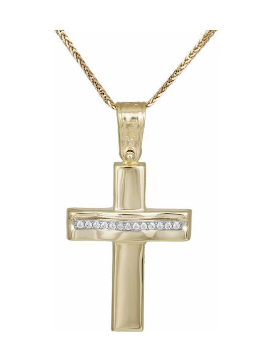 Damen Gold Kreuz 9K mit Kette