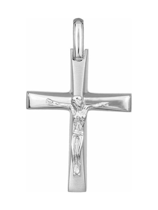 Men's White Gold Cross 14K with the Crucified