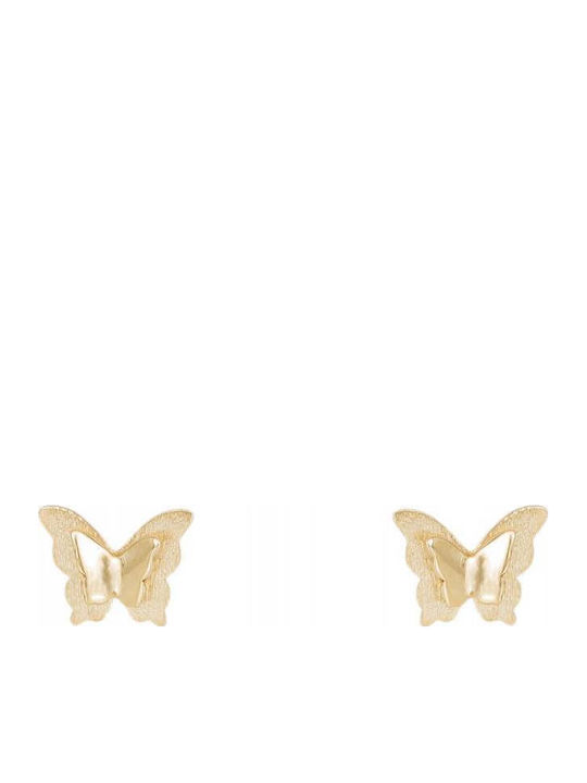 Gold 9K Butterfly Stud Earrings