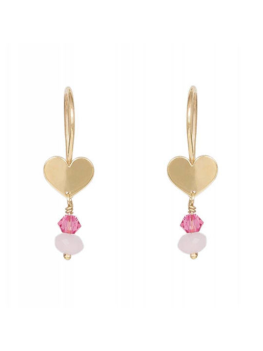 Kids Earrings Studs Hearts made of Gold 9K