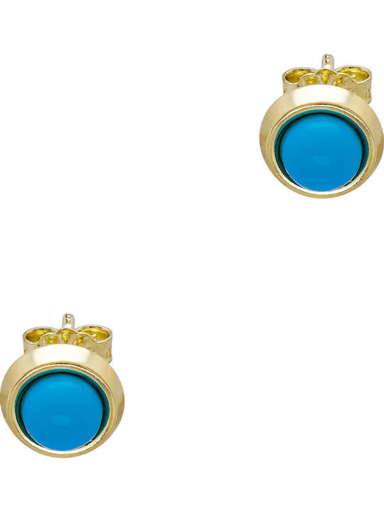 Kiriakos Gofas Kids Earrings Studs with Stones from Gold 9K