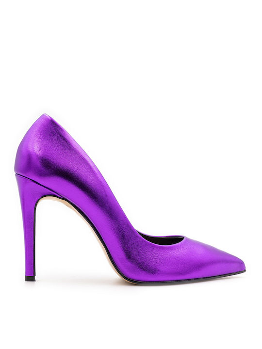Rolling Steps Shoes Leather Purple Heels