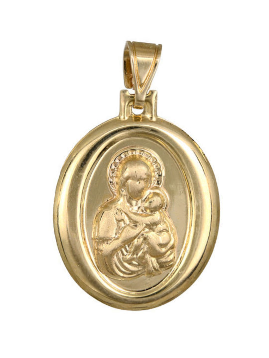 Pandantiv Talisman pentru copii cu Fecioara Maria din Aur 14K 012880