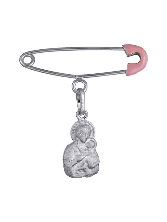 Kinder Sicherheitsnadel aus Weißgold 14K mit Konstantinato