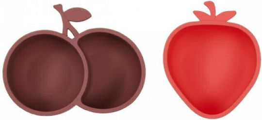 OYOY Baby Food Bowl made of Silicone Red 2pcs