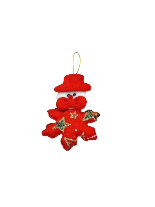 XMASfest Christmas Snowman Ornament Red 9x12cm