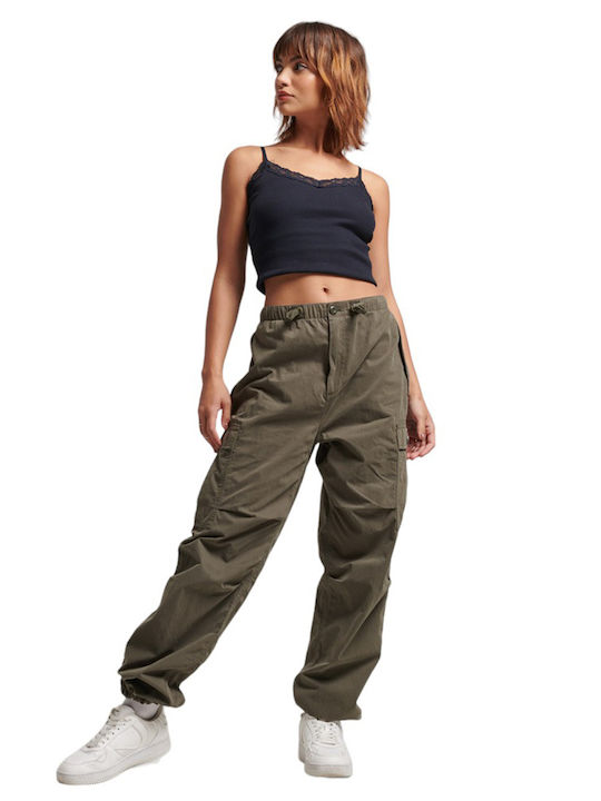 Superdry Ovin Parachute Grip Damen Stoff Hose Khaki