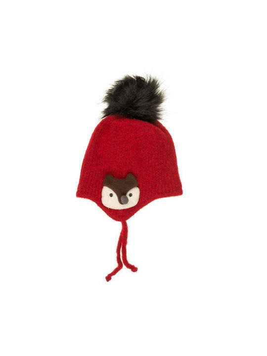 Kids Beanie Knitted Red