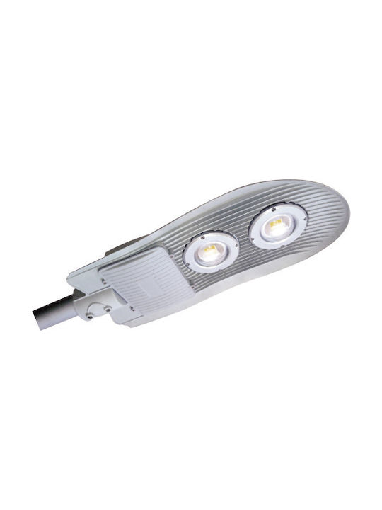 Power Led Εξωτερικό Φωτιστικό LED Δρόμου 80W με Ψυχρό Λευκό Φως IP66 Γκρι