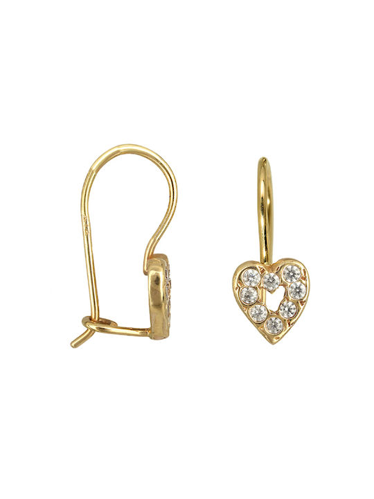 Καρδιά Earrings made of Gold 14K