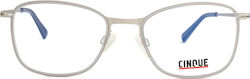 CInque Women's Metal Prescription Eyeglass Frame Silver