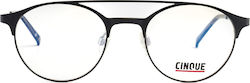CInque Women's Metal Prescription Eyeglass Frame Black