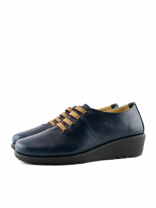 Relax Anatomic Women's Leather Oxford Shoes Blue