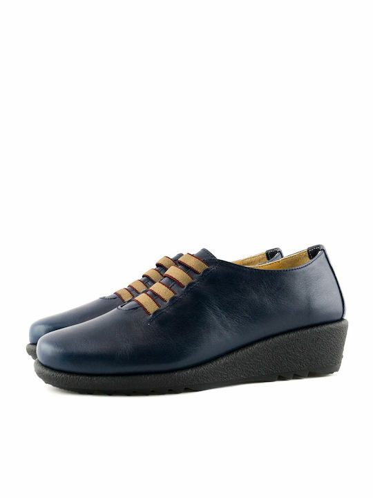 Relax Anatomic Leder Damen Oxfords in Blau Farbe