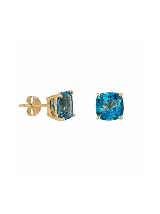 Blue Earrings made of Gold 18K