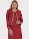 BelleFille Women's Leather Blazer Red