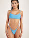 Luigi Bikini Set Triangle Top & Slip Bottom with Adjustable Straps Blue