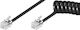Intellinet Spiral Telephone Cable RJ10 4P4C 2m Black (216300)