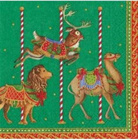 Caspari Set of Christmas Napkins L16.5xW16.5cm. 20pcs