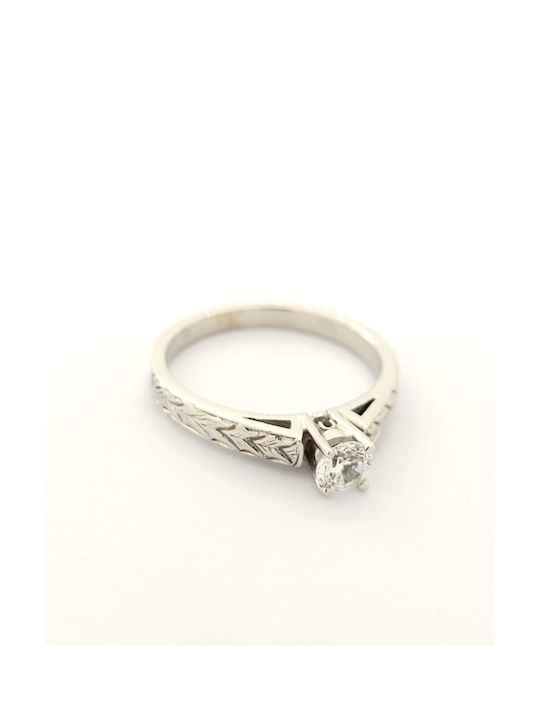 Kirkikosmima Single Stone from White Gold 14K