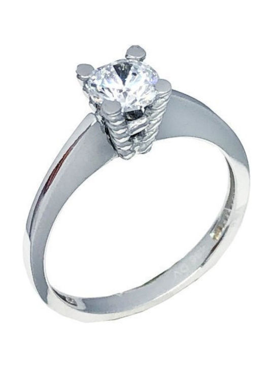 Savvidis Single Stone from White Gold 14K