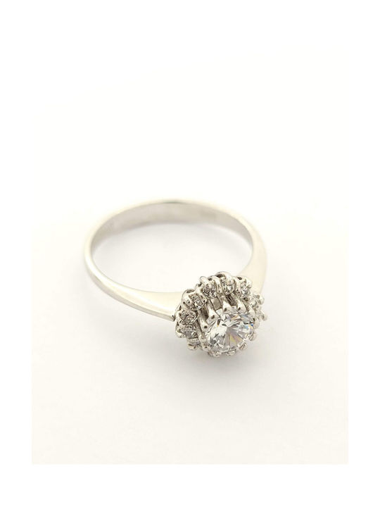 Kirkikosmima Single Stone from White Gold 14K