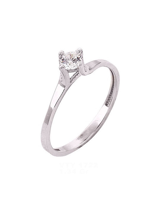 Single Stone from White Gold 14K