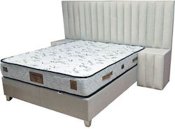 Master Κρεβάτι Υπέρδιπλο Επενδυμένο με Ύφασμα SB12 με Αποθηκευτικό Χώρο & Τάβλες για Στρώμα 160x200cm