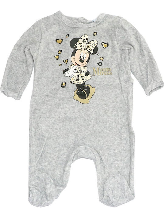 Disney Minnie Mouse Babystrampler Langärmliges Samt Gray