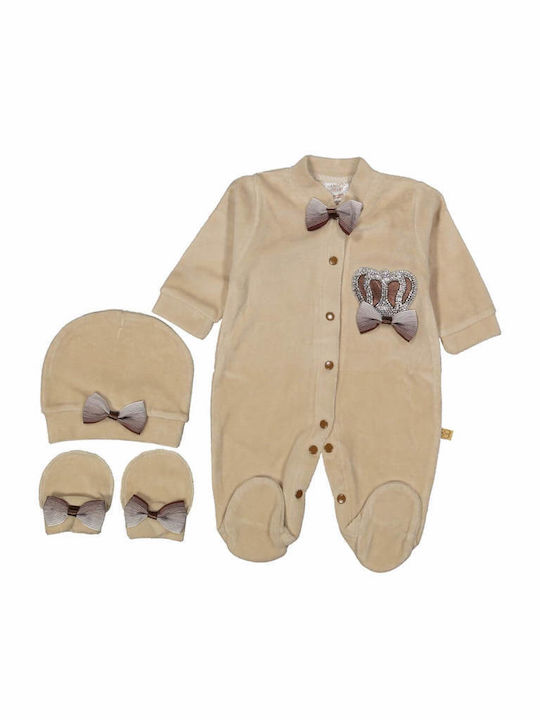 Annora Baby Σετ Φορμάκια Βελουτέ Μπεζ 3τμχ