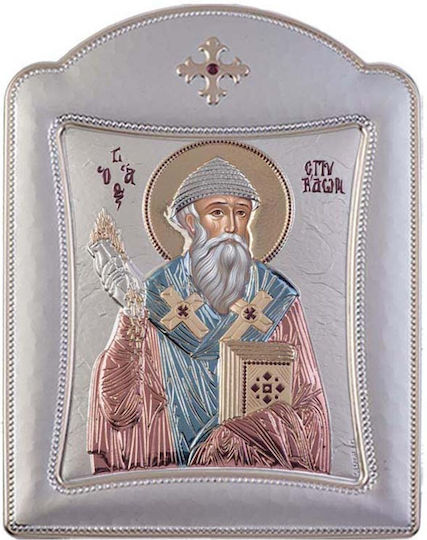 Slevori Εικόνα άγιος Σπυρίδων Ασημένια 29x39εκ.