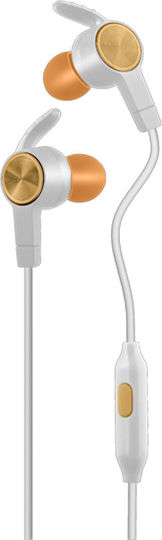 Yookie YK800 In-ear Handsfree με Βύσμα 3.5mm Λευκό / Πορτοκαλί