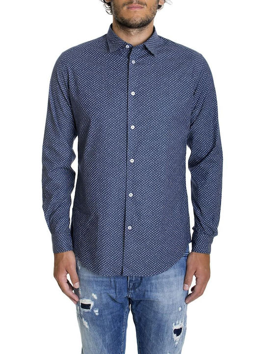 Trussardi Men's Shirt Long Sleeve Blue